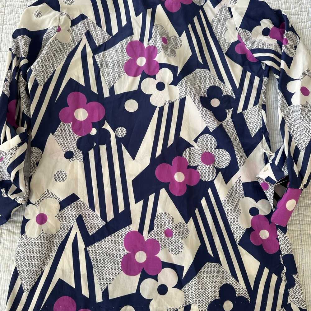 1970’s Long Sleeve Floral And Geometric Button Up… - image 6