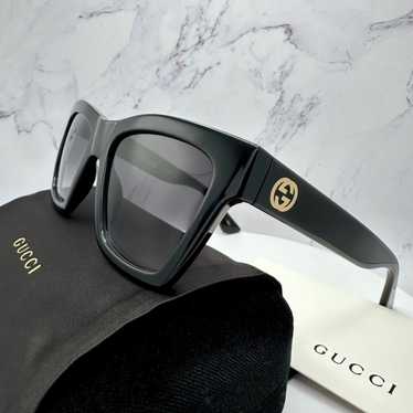 Gucci New GUCCI Sunglasses Black Gold Interlocking