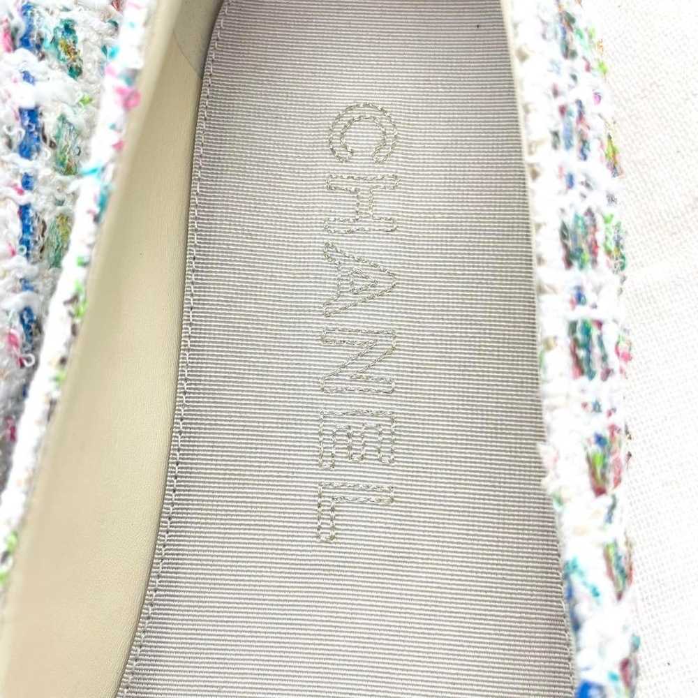 【Excellent Condition】CHANEL Tweed Flat Shoes Ball… - image 10