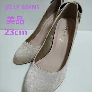 Jelly Beans Beige Pumps with Ribbon, Size 23.0 cm - image 1