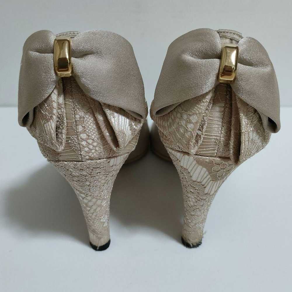 Jelly Beans Beige Pumps with Ribbon, Size 23.0 cm - image 2