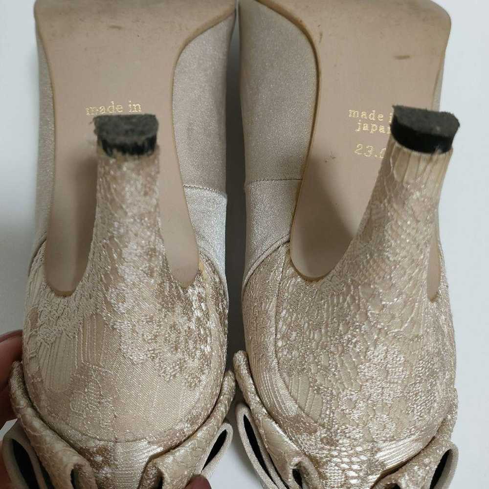 Jelly Beans Beige Pumps with Ribbon, Size 23.0 cm - image 3