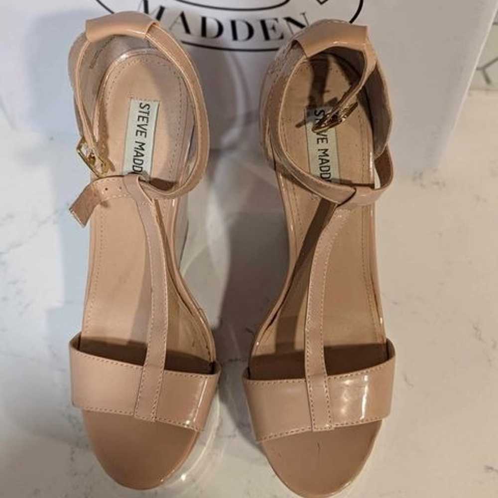 Steve Madden Wedge Patent Leather Beige - image 7