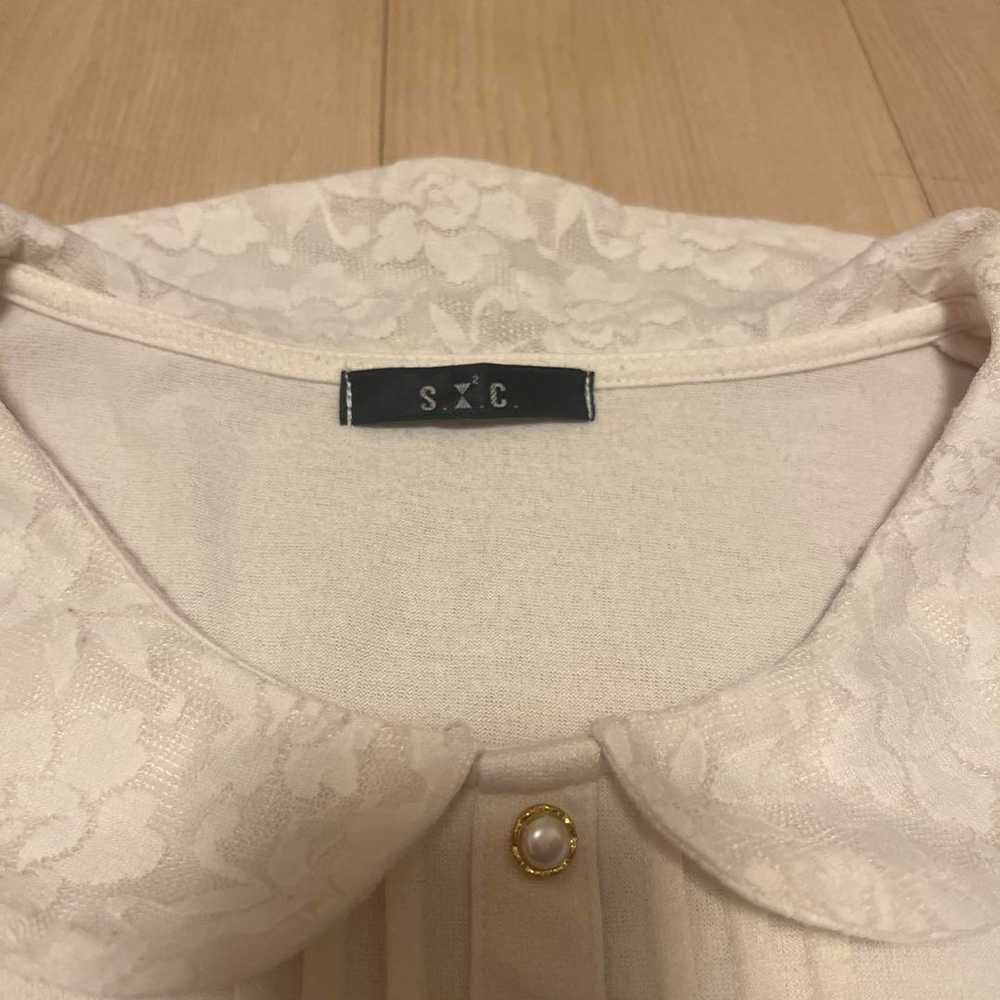 Vintage S.X2.C Lace Peter Pan Collar Blouse Long … - image 2