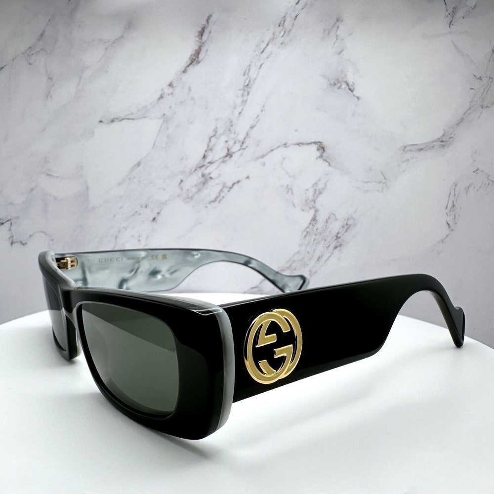 Gucci Gucci Black Sunglasses Square GG Gold Metal… - image 1