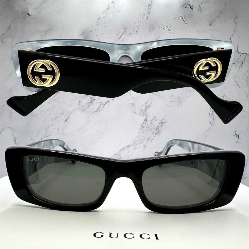 Gucci Gucci Black Sunglasses Square GG Gold Metal… - image 3