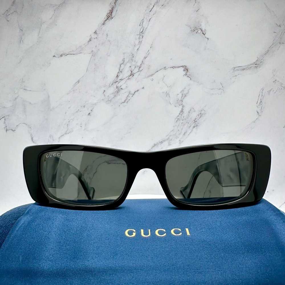 Gucci Gucci Black Sunglasses Square GG Gold Metal… - image 5