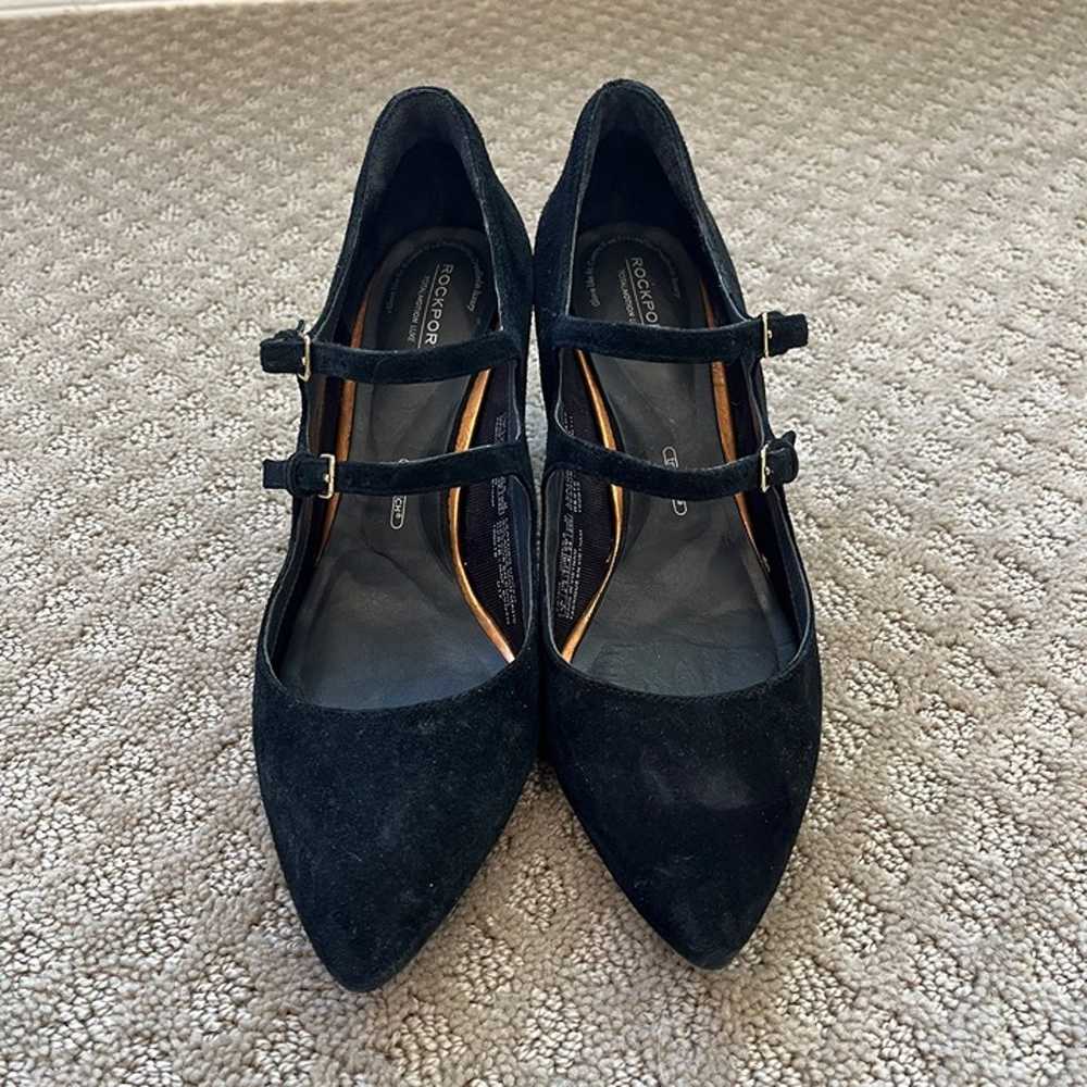 Rockport Black Double Strap Suede Leather Pumps S… - image 2