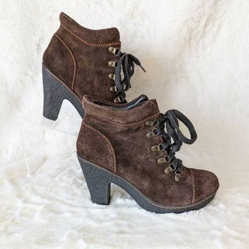 BOC Barn Womens Heeled Ankle Boots Suede Brown Si… - image 3