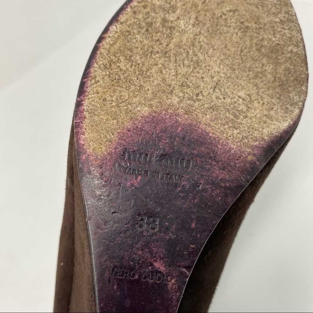 Miu Miu Chocolate Oxblood Suede Wedge Heels Euro … - image 10