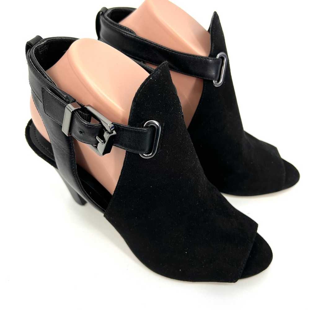 Marc Fisher Black Suede Peep Toe Ankle Strap Heel… - image 3