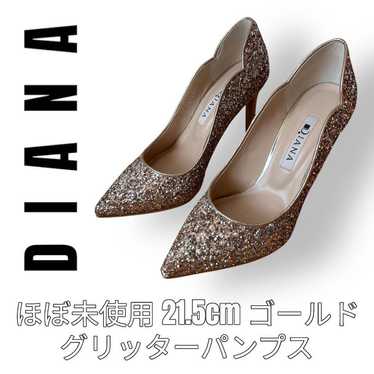 DIANA Glitter Pumps 21.5cm Gold High Heels