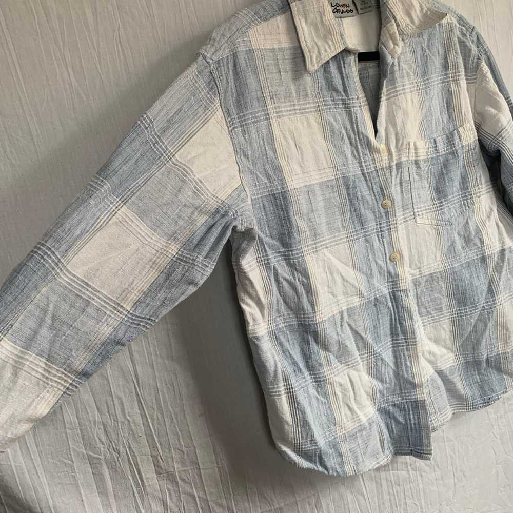 Vintage Lemon Grass 100% Cotton Button Down Shirt - image 2