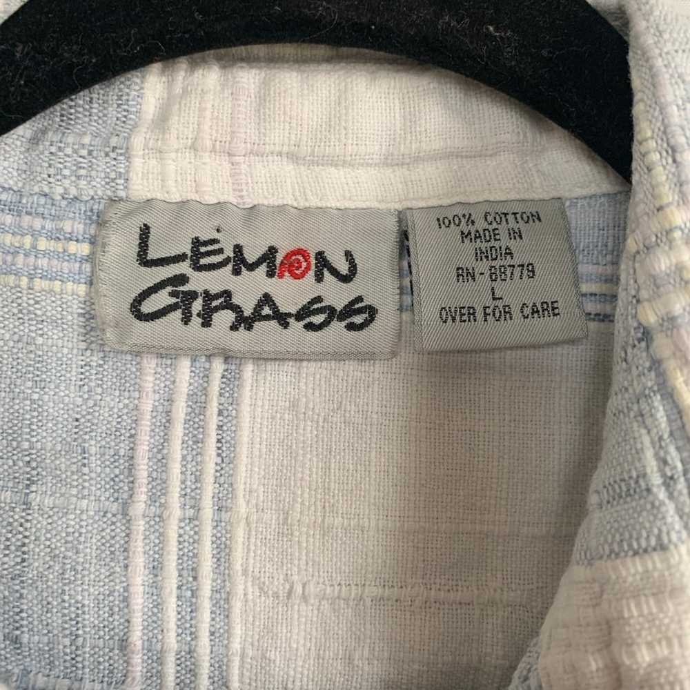 Vintage Lemon Grass 100% Cotton Button Down Shirt - image 4