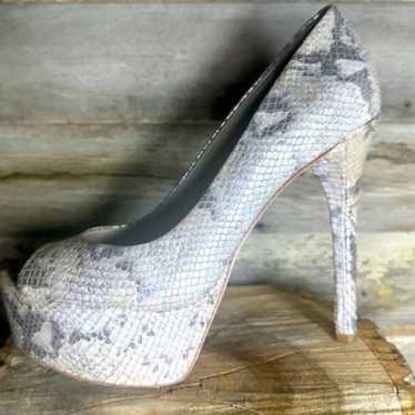 Brian Atwood Metallic Snakeskin Pumps