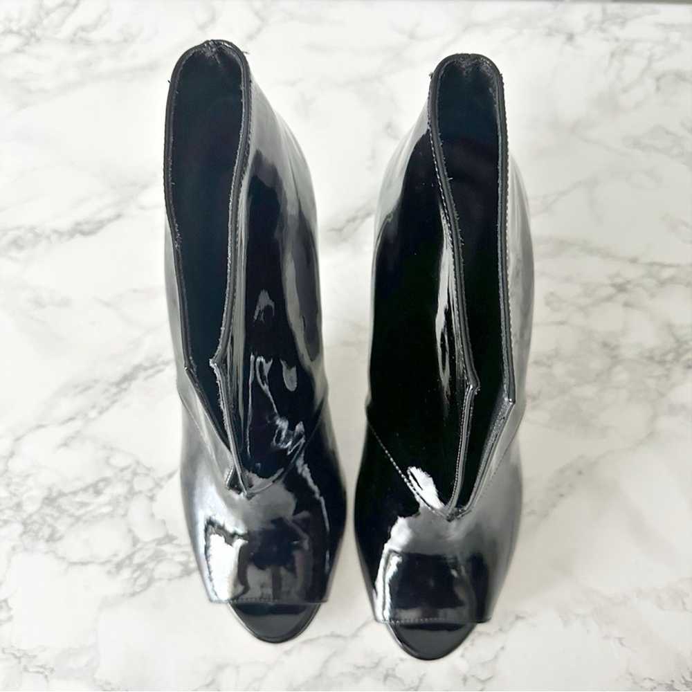 Karen Millen Black Patent Leather Stiletto Peep T… - image 4