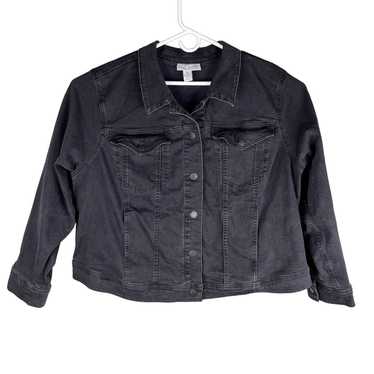 Other Lane Bryant Denim Jean Jacket 28 Black - image 1