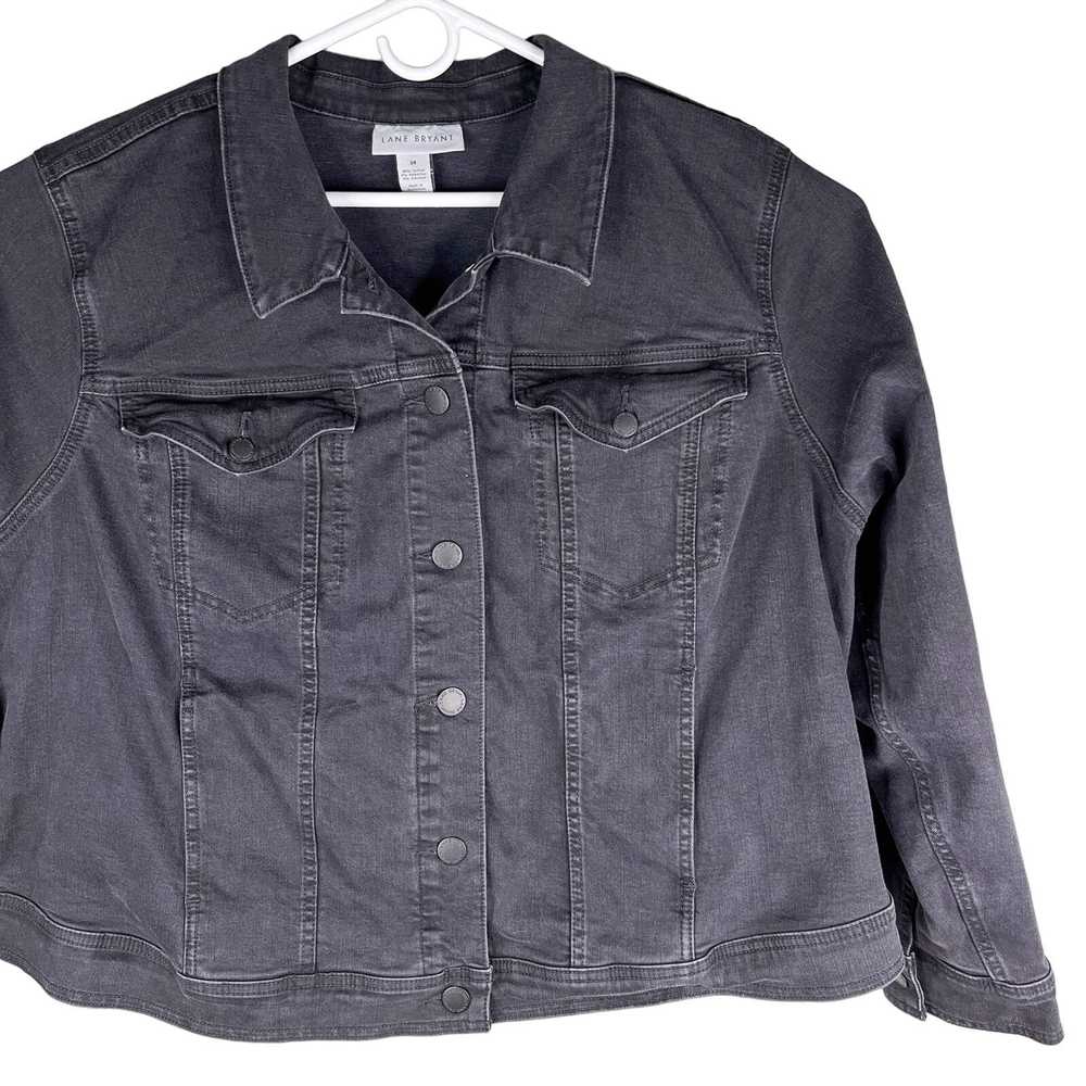 Other Lane Bryant Denim Jean Jacket 28 Black - image 6