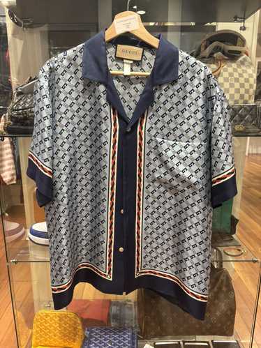 Gucci Gucci Monogram Silk Button Up