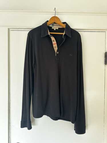 Burberry Black Long Sleeve Polo