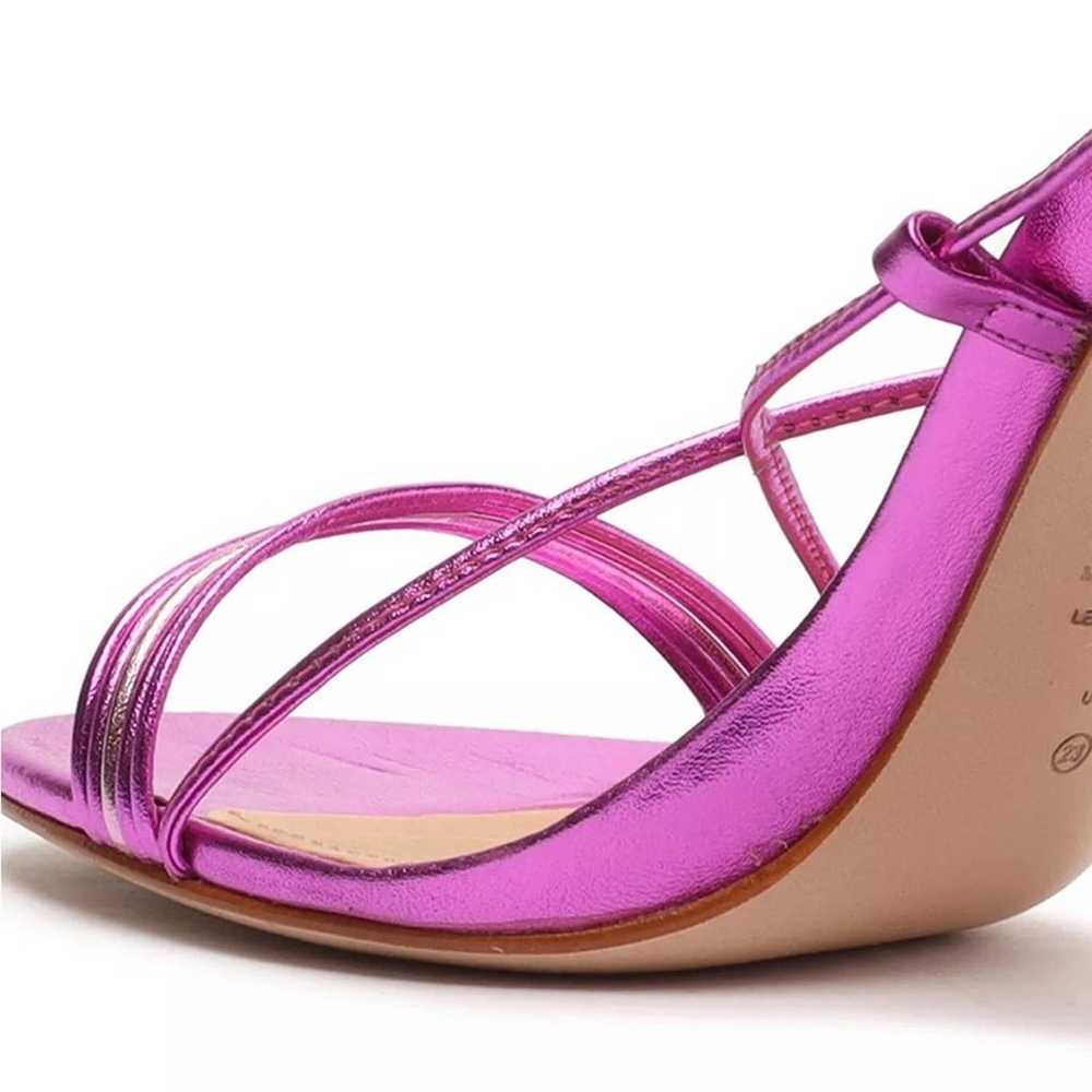 Schutz Bright Violet Arceli Metallic Leather Heel… - image 3