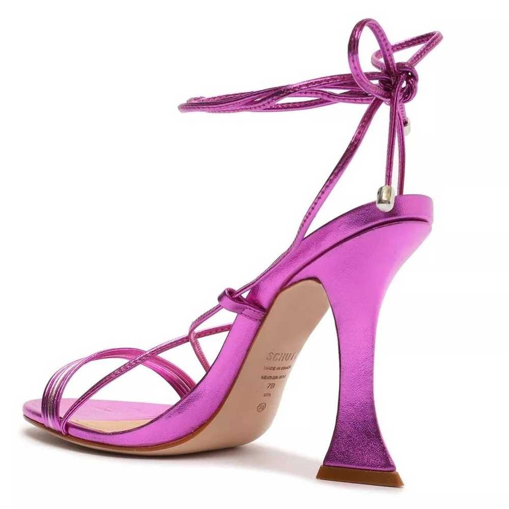 Schutz Bright Violet Arceli Metallic Leather Heel… - image 9