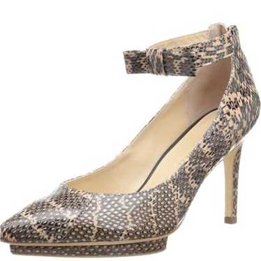 Loeffler Randall Alba Snakeskin Leather Pumps Heel