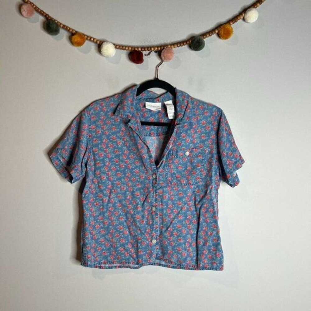 Vintage Liz Claiborne floral button down shirt - image 1