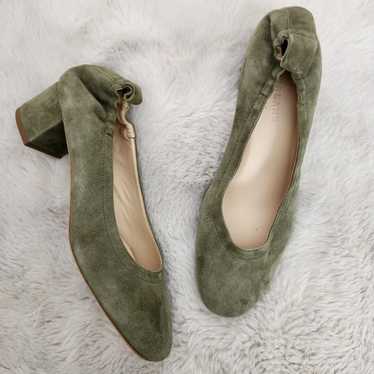 Everlane Day Heel Olive Green Suede Leather - image 1