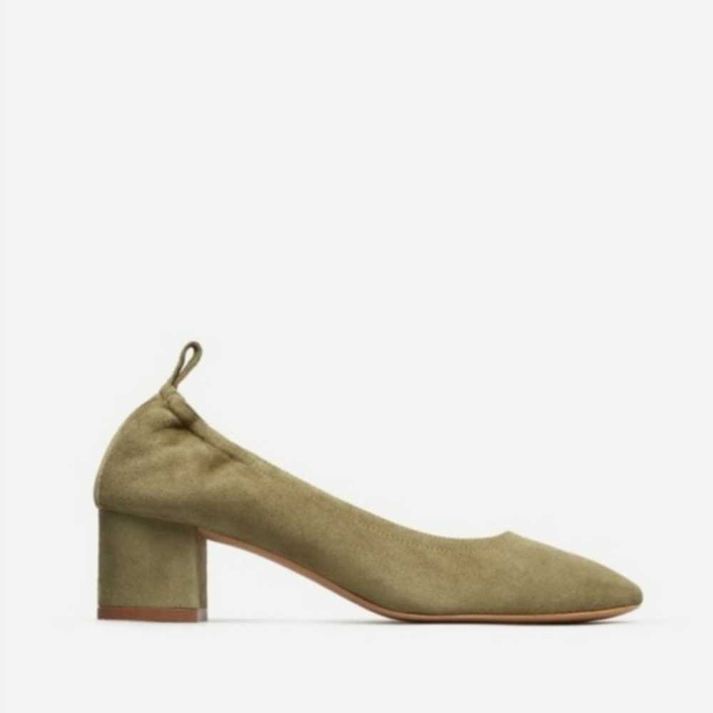 Everlane Day Heel Olive Green Suede Leather - image 3