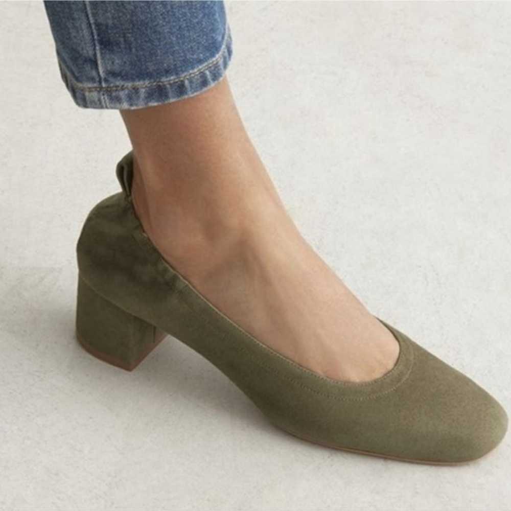 Everlane Day Heel Olive Green Suede Leather - image 4