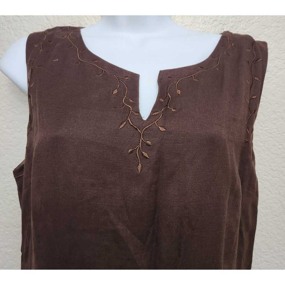 Other Papell Boutique Brown Sleeveless Embroidere… - image 2