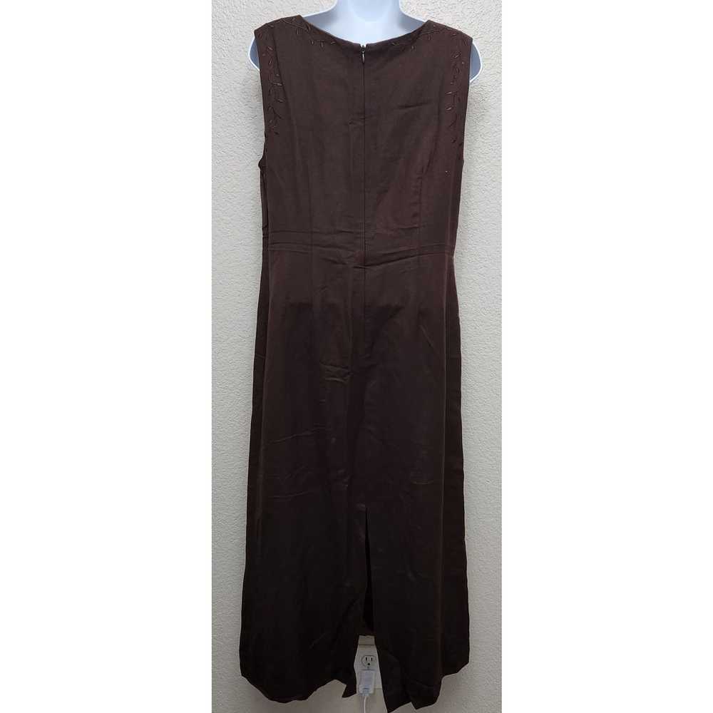 Other Papell Boutique Brown Sleeveless Embroidere… - image 3