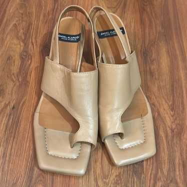 Angel Alarcon Anthropologie tan leather made in Sp