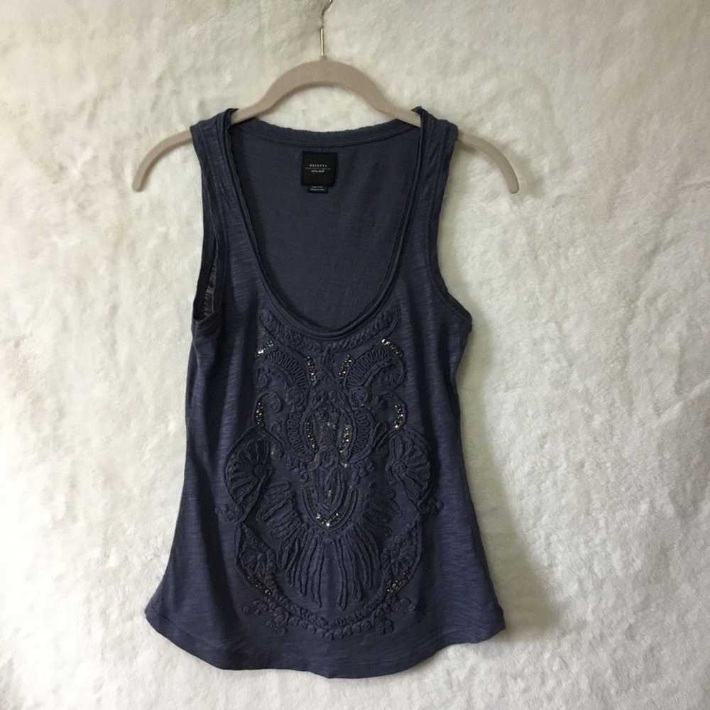 Other Deletta Gray Embellished Tank Top - image 1