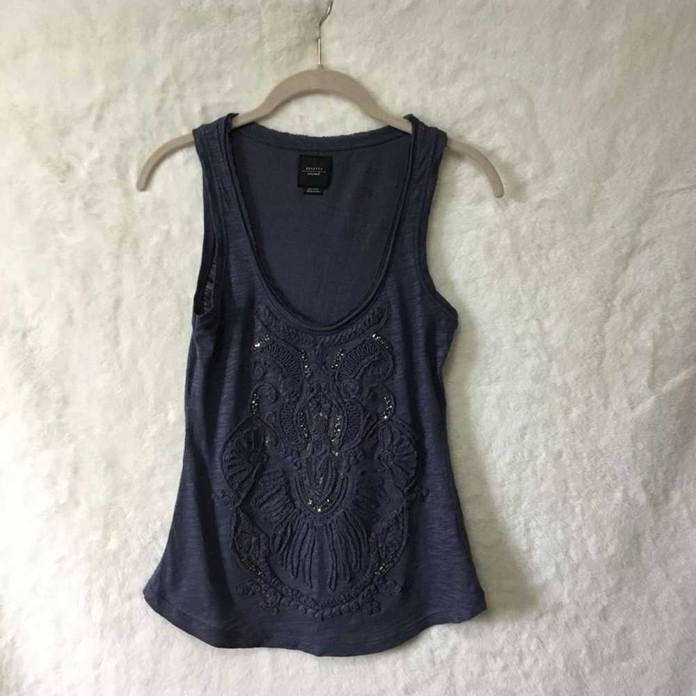 Other Deletta Gray Embellished Tank Top - image 2