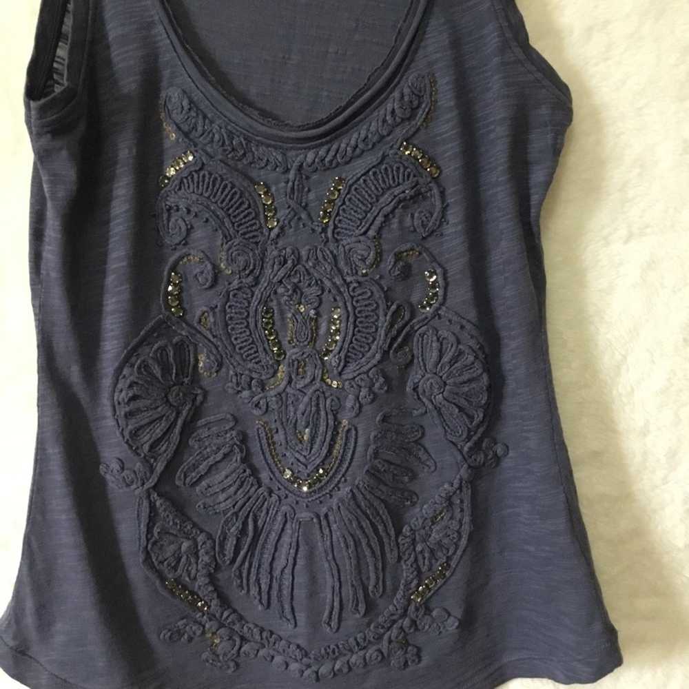 Other Deletta Gray Embellished Tank Top - image 4