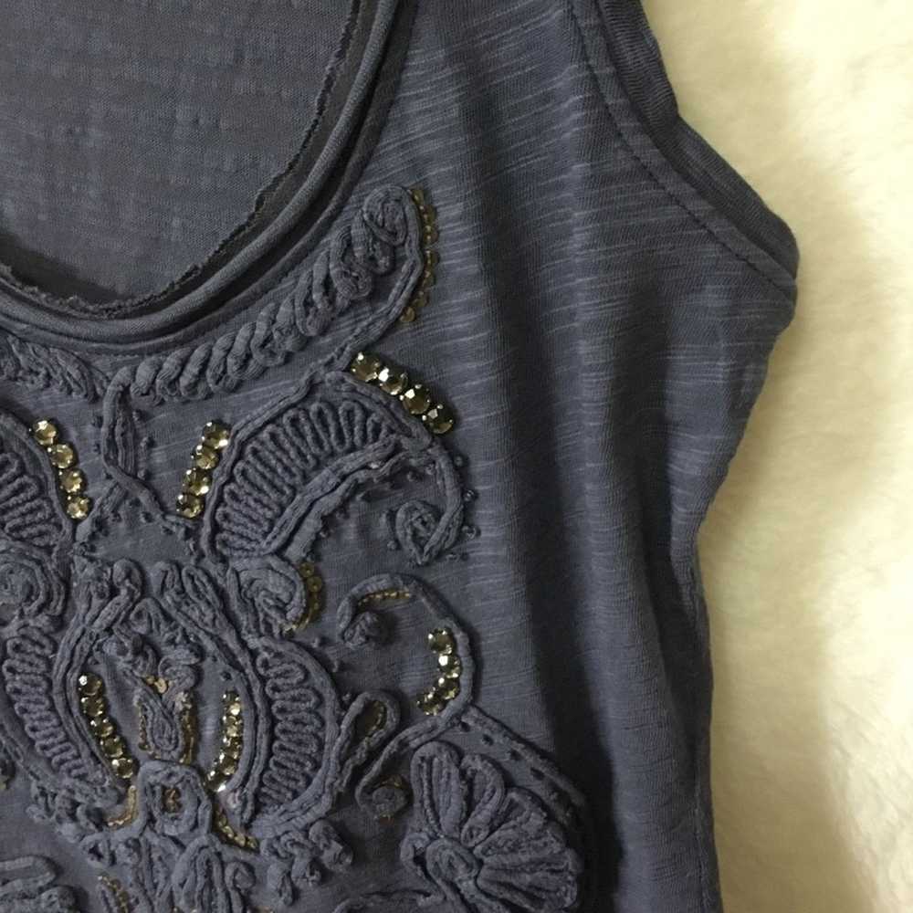 Other Deletta Gray Embellished Tank Top - image 7