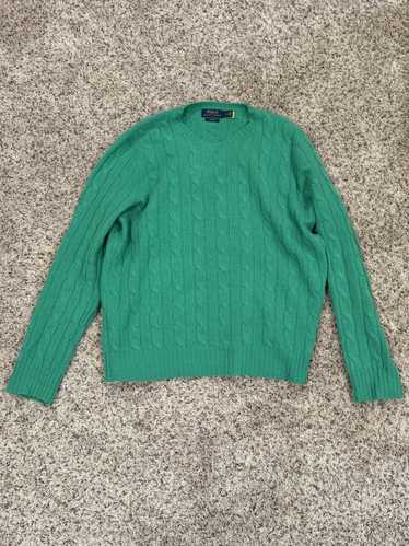 Polo Ralph Lauren Green cableknit cashmere sweater