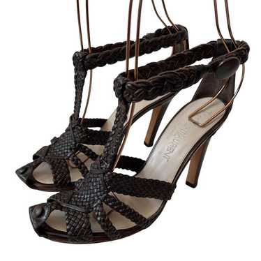 Yves Saint Laurent high heel sandals 36 6 braided… - image 1