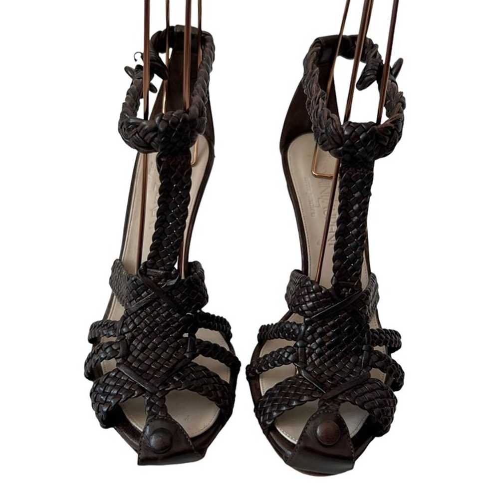 Yves Saint Laurent high heel sandals 36 6 braided… - image 2