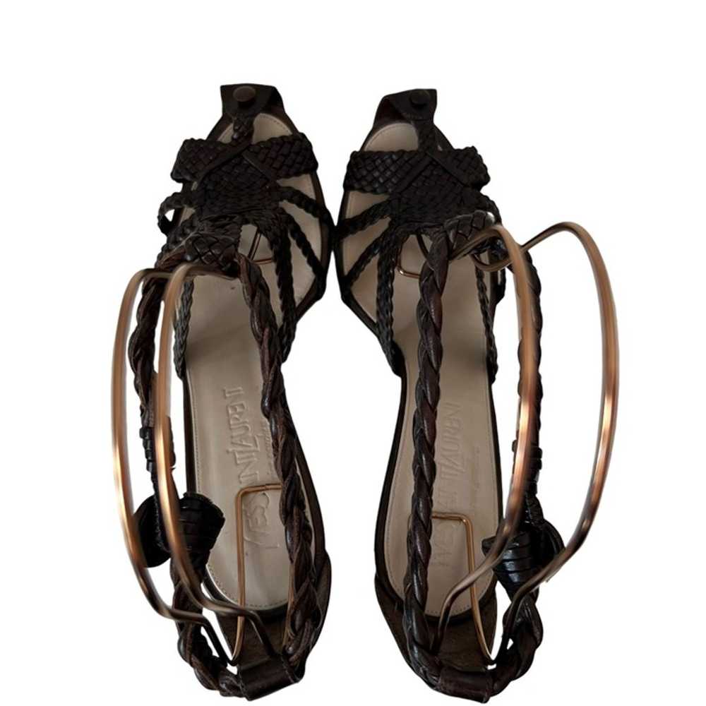 Yves Saint Laurent high heel sandals 36 6 braided… - image 5