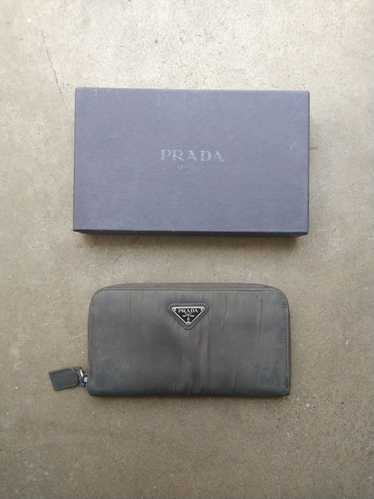 Prada Prada Wallet Gray Zip Around Tessuto Nylon L