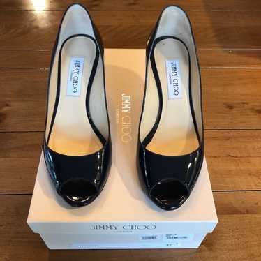 Jimmy Choo Navy Blue Patent Pump Size 37