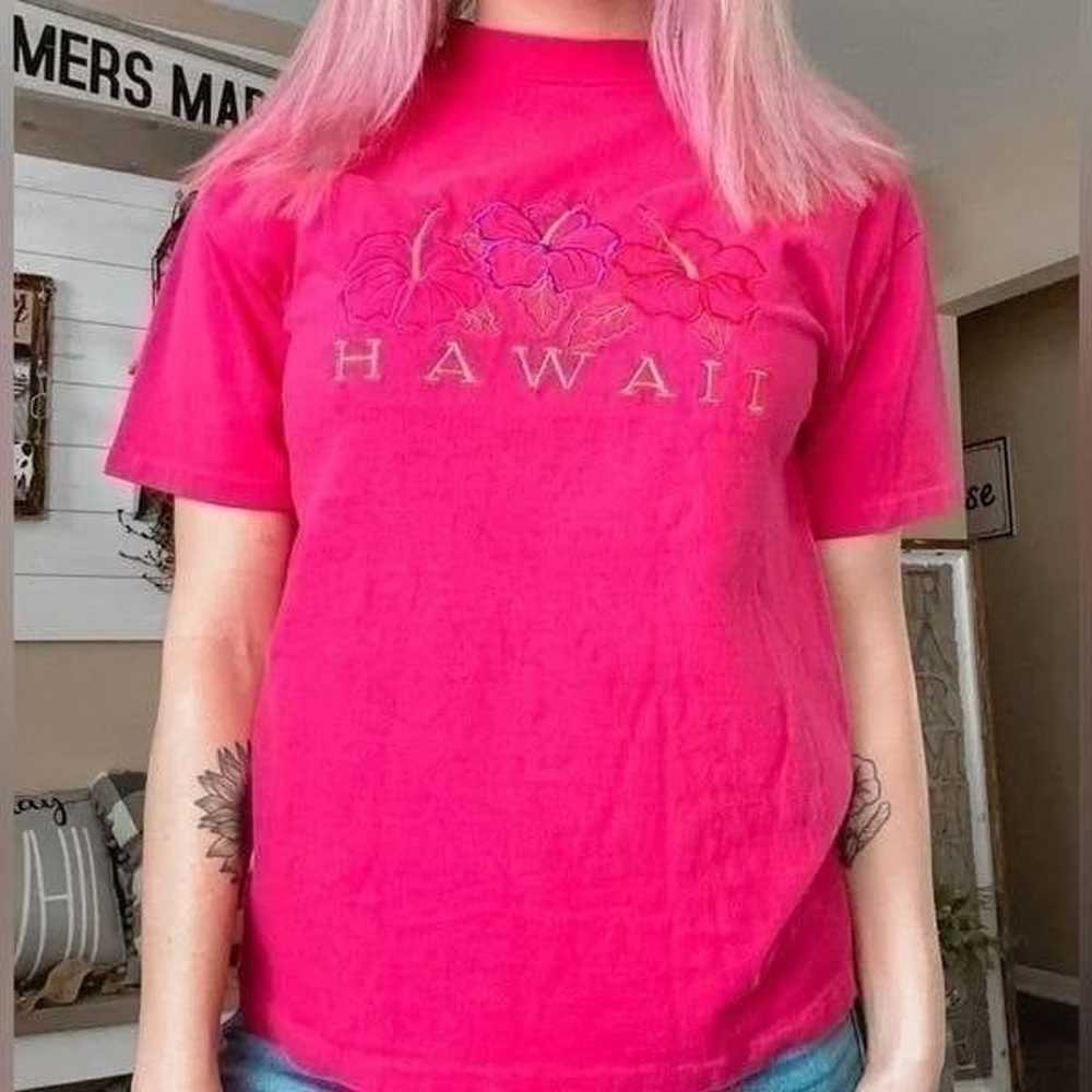 Vintage Hanes Beefy-T Single Stitch Hawaii Hibisc… - image 1