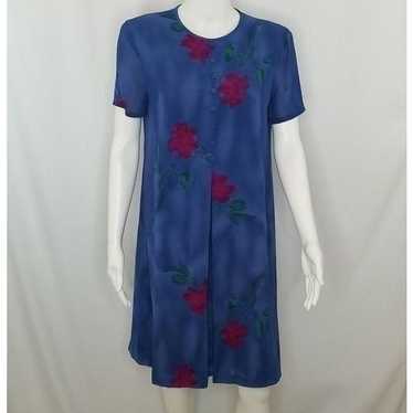 Evan Picone Blue Floral Dress - image 1