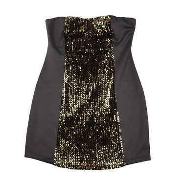 Kim Cine Dress Womens M Black Gold Strapless Sequ… - image 1