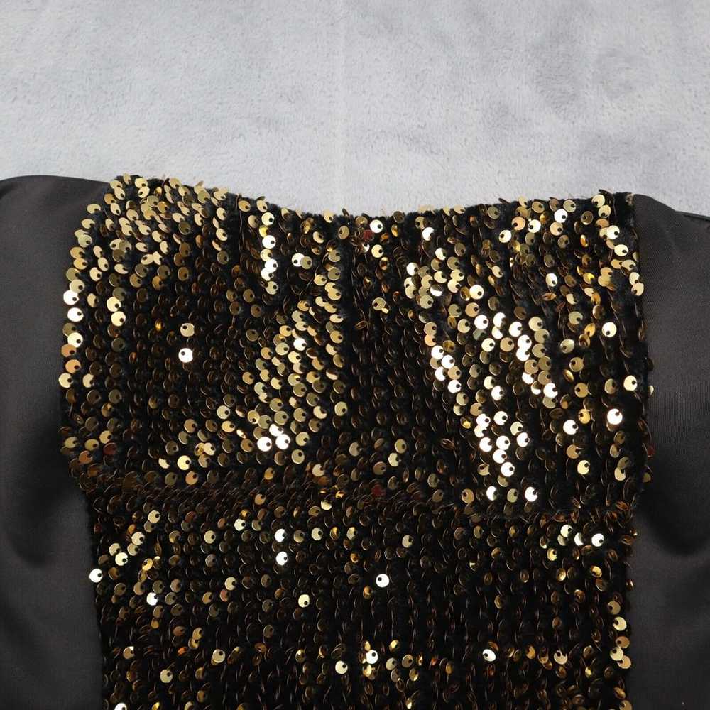 Kim Cine Dress Womens M Black Gold Strapless Sequ… - image 6