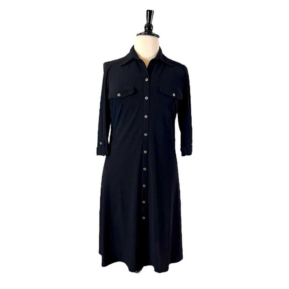 Studio One Midi Shirtdress Button Up 3/4 Sleeves … - image 2