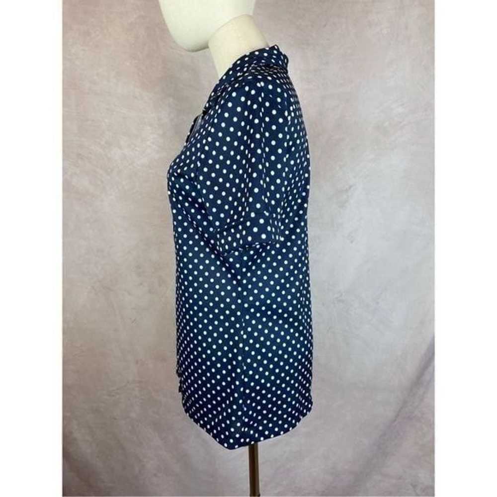 Vintage Mod 70s Polka Dot Dagger Collar Shirt - image 3